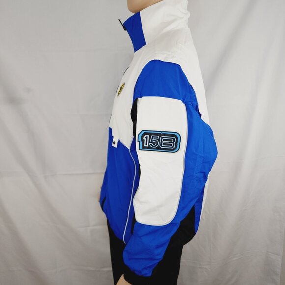 FERRARI MENS PUMA STREET RACING WOVEN JACKET WHITE BLUE SIZE XS NWT 597939-02 - Picture 2 of 10